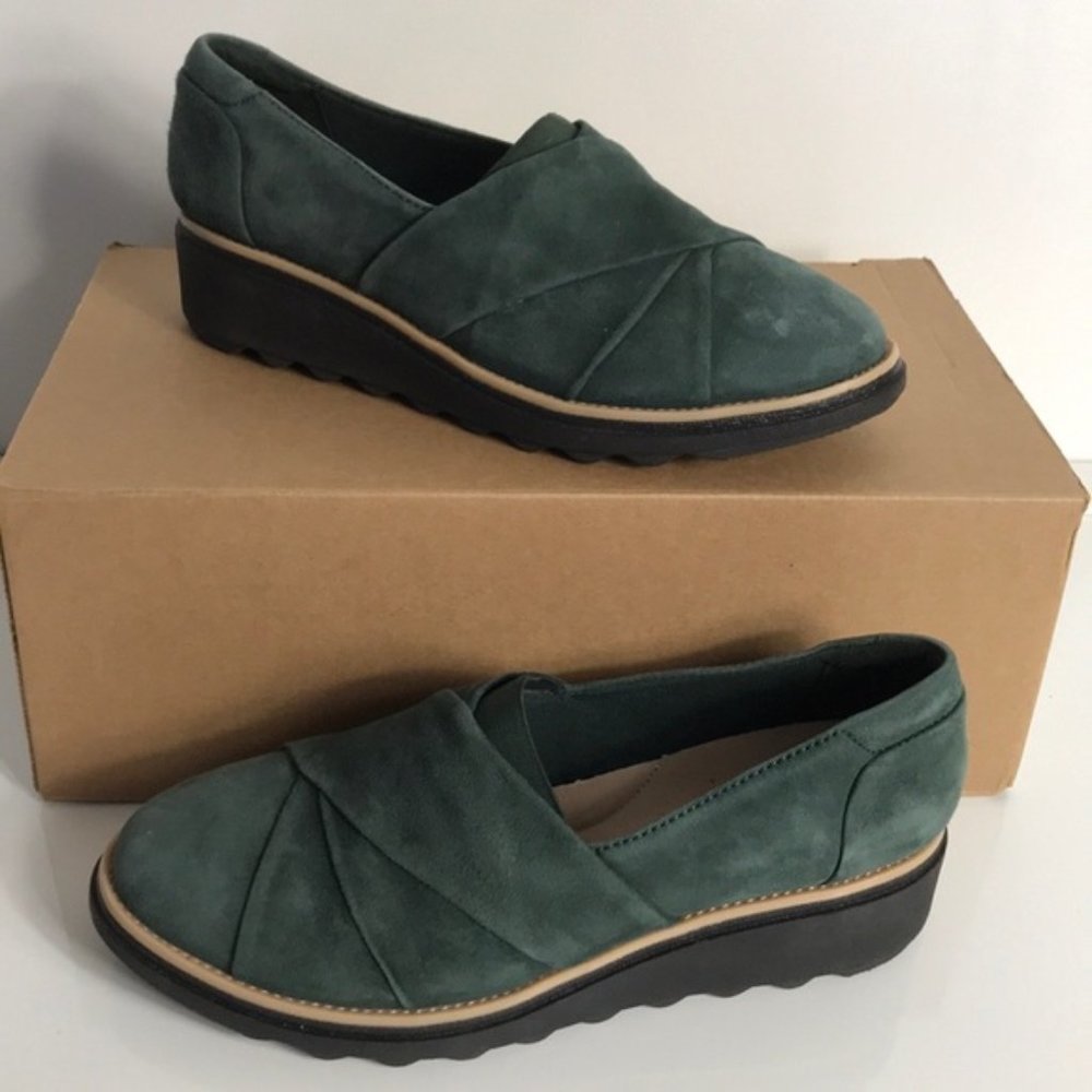 Clarks Sharon Form Collection Suede Loafers - Picture 2 of 7